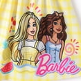 thumbnail image 6 of Barbie Toddler Girls Dress Big Bow Front Sleeveless Dress for Girls Denim Look Top with Plaid Graphic Skirt Kids Summer Clothes Sizes 3Y, 6 of 9