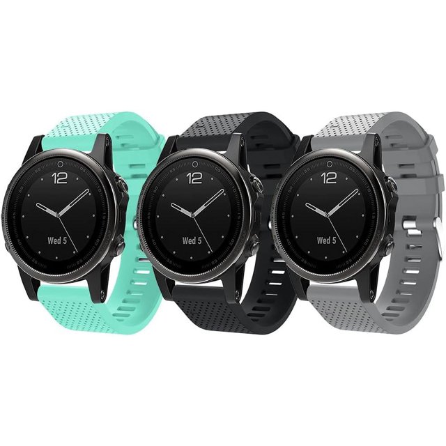 (Negro + Gris + Verde menta) Correa de repuesto de silicona de 20 mm para Fenix5S/Fenix5SPlus/Fenix6S/Fenix6SPro/Fenix7S/Fenix7SSolar/Fenix7SSapphireSolar