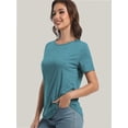 thumbnail image 3 of Womens Tops Short/Long Sleeve T-Shirts Fitted Crewneck Tee, 3 of 6