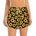 thumbnail image 4 of Lsque Sunflower 6 Printed Women's Running Shorts with Liner Pockets,Elastic Quick Dry Workout Athletic Gym Yoga Shorts,Womens High Waist Shorts-Medium, 4 of 9