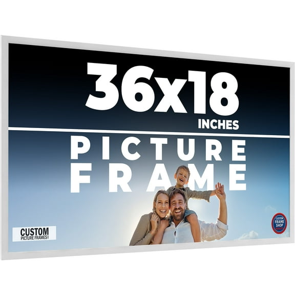 36x18 Frame White Real Wood Picture Frame Width 0.75 inches | Interior Frame Depth 0.5 inches |