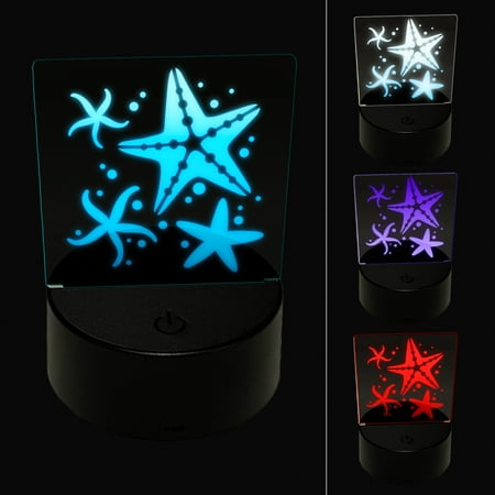 

Ocean Starfish Sea Stars LED Night Light Sign 3D Illusion Desk Nightstand Lamp