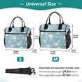 thumbnail image 2 of Small Cooler Bag Lunch Bag Portable Meal Bag Work Meal Bag Outdoor Meal Bag Travel Meal Bag Picnic Meal Bag Going Out Meal Bag Blue Cloth Pattern, 2 of 6
