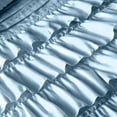 thumbnail image 3 of SGI Bedding 3 Piece Cotton Multi Ruffle Duvet Cover Light Blue Solid 600TC Calking, 3 of 7
