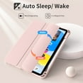 thumbnail image 6 of DWPSG Case for iPad (A16) 11th/10th Generation (2025/2022) with Pencil Holder, Clear Transparent Back Shell Slim Stand Shockproof Tablet Cover, Auto Wake/Sleep,Pink, 6 of 10
