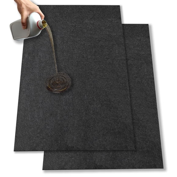 Yesland Tapis de Sol de Garage 2 Pcs, Tapis de Chariot 32 X 60 Pouces pour Garage sous Voiture, Couche de Dessous en Caoutchouc Imperméable, Noir Absorbant l'Huile pour Motocyclette