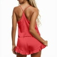 thumbnail image 6 of XINXIAOO Sexy Silk Pajamas for Women Sleeveless Camisole Top Shorts Sleepwear for Casual Summer Pajama Sets for Women 2 Piece, 6 of 8
