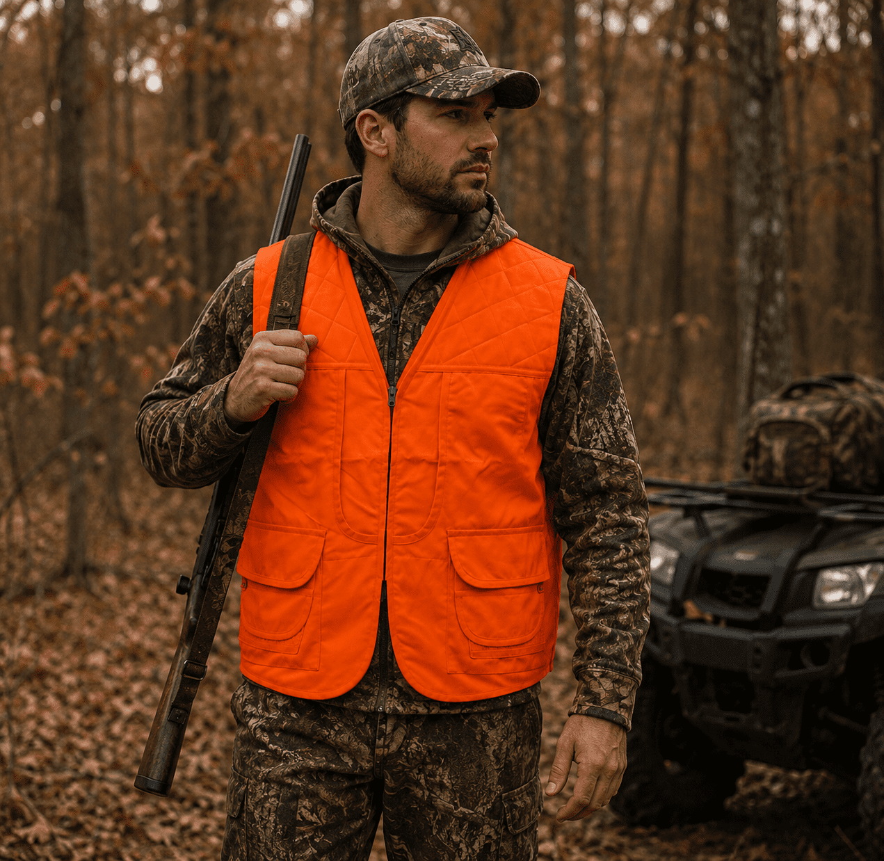 TrailCrest Adult Men's Blaze Orange Front Loader Safety Vest, XL