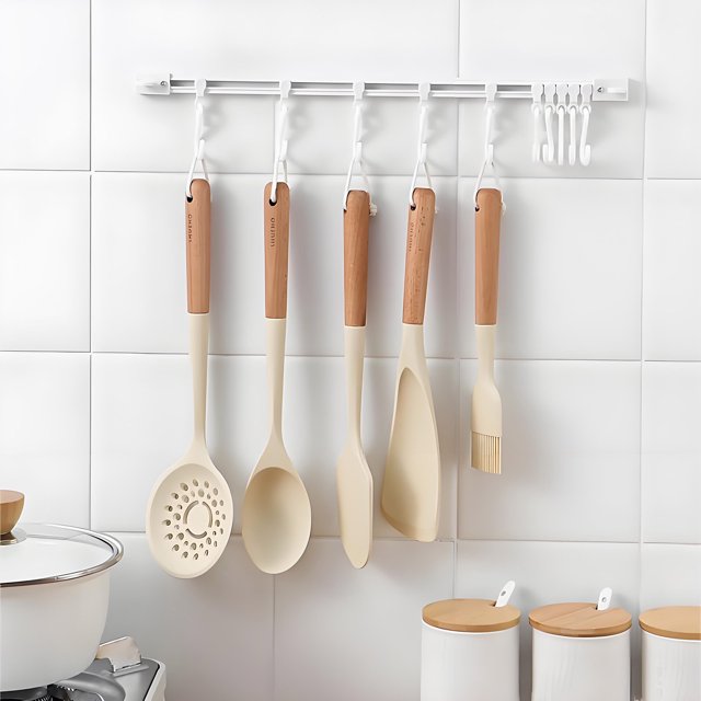 onlyliua Ofertas Especiales Gancho Deslizante para Almacenamiento Adhesivo de Cocina, Adhesivo para Puerta Trasera, Gancho, Sin Perforaciones, Unestante para Colgar Conectado a Unriel En Forma de S