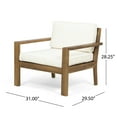 thumbnail image 3 of Santa Otis Outdoor 4 Seater Acacia Wood Chat Set with Cushions, Teak and Cream, 3 of 10