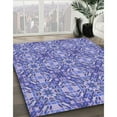thumbnail image 3 of Ahgly Company Machine Washable Indoor Round Transitional Jeans Blue Area Rugs, 5' Round, 3 of 7