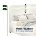 thumbnail image 6 of Queen Size Wood Platform Bed Frame with 4 Drawers, Upholstered Bed Frame with Curved Stitched Tufted Headboard, 6 of 8