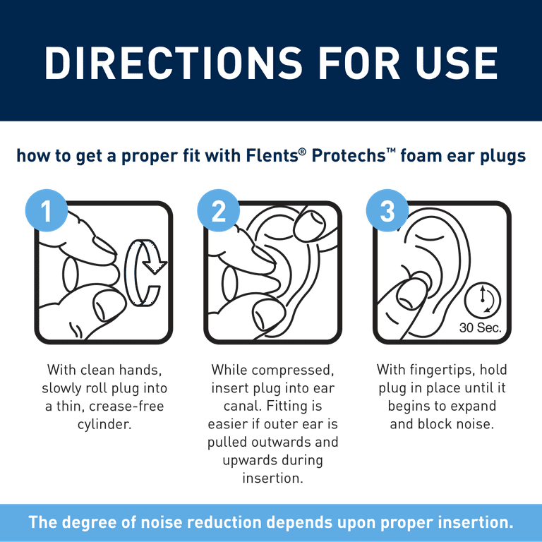 Flents PROTECHS™ Foam Ear Plugs for Sleep (NRR 28) (10 Pairs