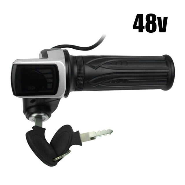 36V 48V 60V Electric Scooter Throttle Grip with Key Lock Power Indicator