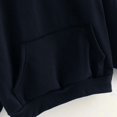 thumbnail image 5 of Daznico Sweatshirt for Women - Women's Casual Solid Color Hooded Pocket Long Sleeve Pullover Sweatshirt, Hooded Sweatshirt Women,Color:Navy Size:S, 5 of 6