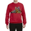 thumbnail image 3 of First We Still Your Heart Then Your Bed | Funny Neon Colorful Cat | Dean Russo Art Animal Lover Unisex Crewneck Sweatshirt, Red, XX-Large, 3 of 6