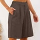 thumbnail image 3 of Pantalones de Algodón para las Mujeres Lino de Color Sólido de Verano de Ajuste Suelto, Bolsillos de Hendidura Lateral de Pierna Recta, 3 of 8