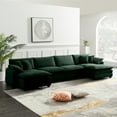 thumbnail image 2 of BUIORD 150" Modular Sectional Sofa, Oversize U-Shaped Sofa and Couch with Reversible Ottoman, 6-Seat Deep Seat Sectional Couch for Living Room, Green, 2 of 8