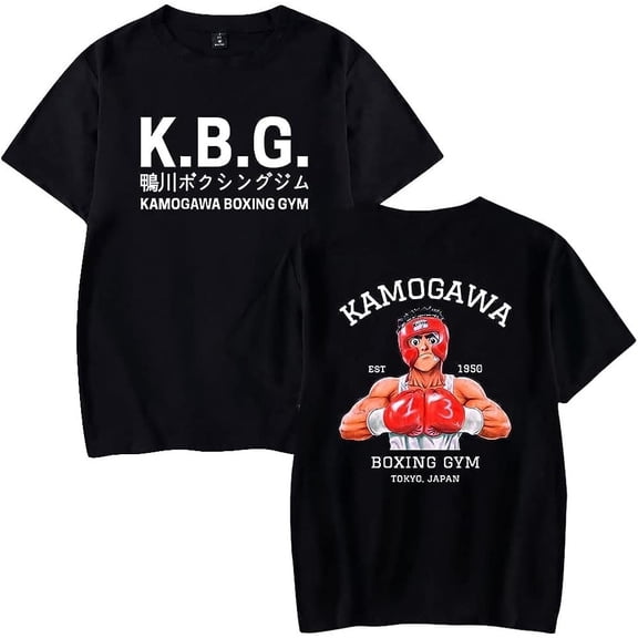 Hajime No Ippo Kamogawa Boxing Gym T-shirt Unisex Fashion Round Neck Pure  Short Sleeved Anime Top T-shirt