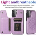 thumbnail image 5 of Samsung Galaxy S21 FE (NOT S21) Wallet Case,Embossed Mandala Pattern Flower Premium PU Leather Double Magnetic Buttons Flip Shockproof Protective Cover for Samsung Galaxy S21 FE SKM Purple, 5 of 14