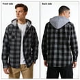 thumbnail image 4 of SPEEDRUN Men Casual Button Down Flannel Hoodies, Men's & Big Men's Hooded Flannel Shirt with Long Sleeves for Spring and Autumn, Single-layer without fleece, Sizes M-3XL, 4 of 6