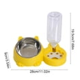 thumbnail image 2 of Eoozwa Pet Feeder and Water Dispenser with Removable Stainless Steel Bowl Automatic for Cats Dogs Plastic Base for Home Use Easy Clean, 2 of 6