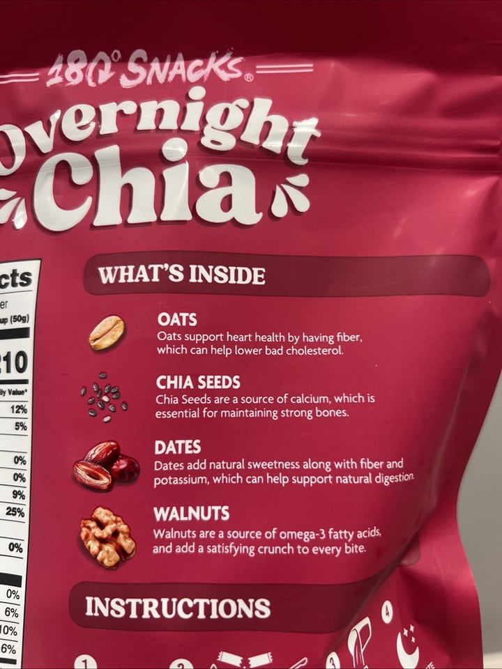 180° Snacks Overnight Chia Oats, Date & Walnut, 16 oz