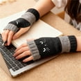thumbnail image 6 of Women's Knitted Fingerless Gloves Warm Fashion Leaky Finger Casual Knitted Gloves, 6 of 6