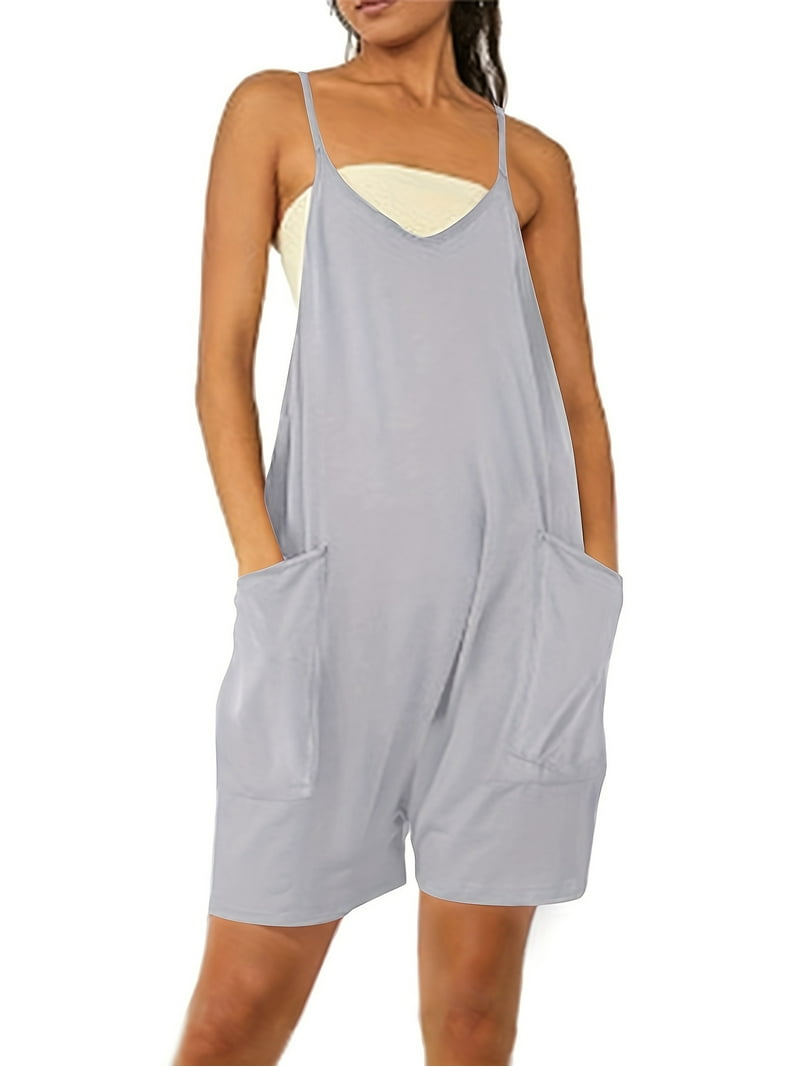 Stylish Casual V-Neck Romper for Women - Knee-Length with