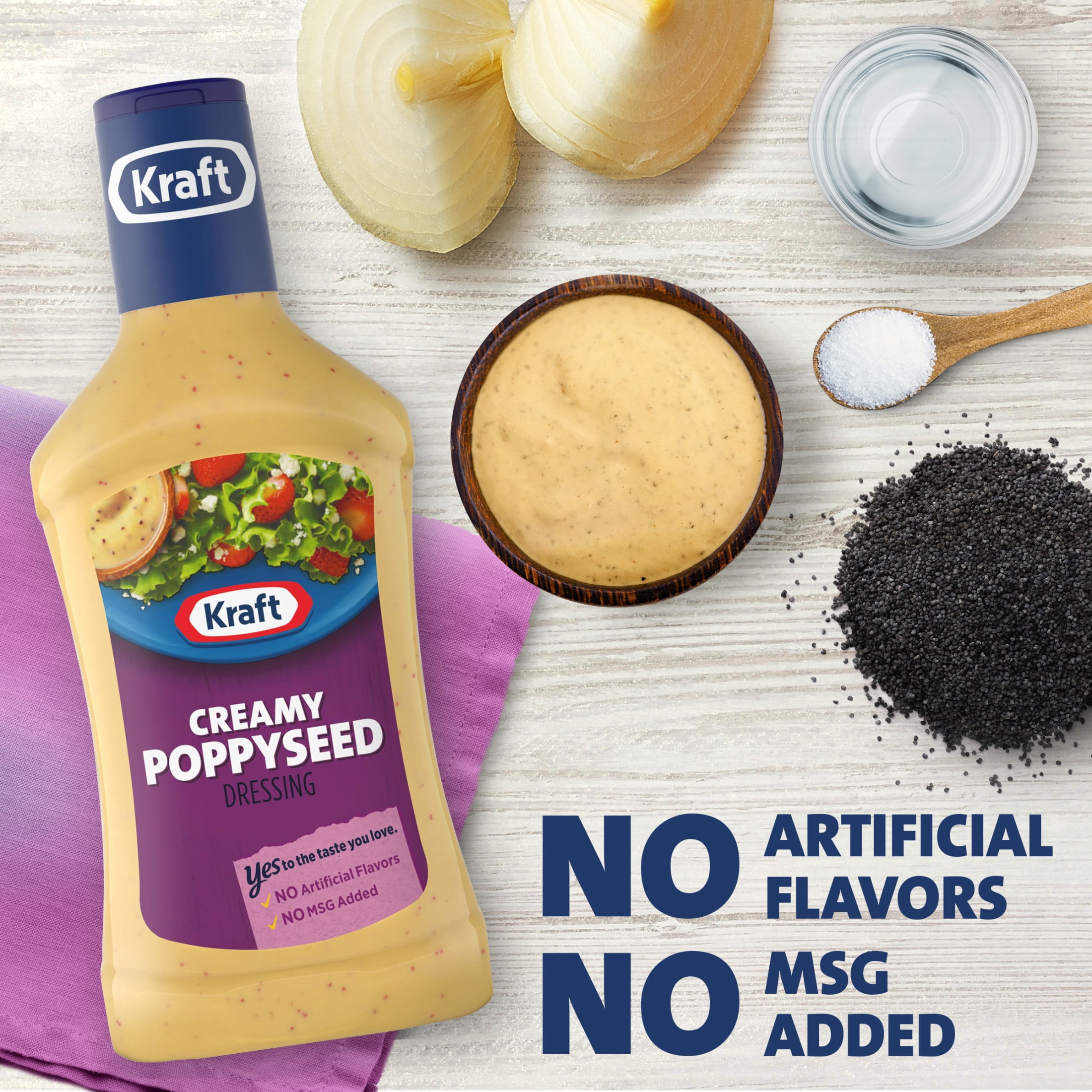 Kraft Creamy Poppyseed Dressing, 16 fl oz Bottle
