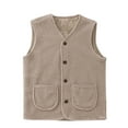 thumbnail image 2 of Weiqiqre Vest Tops for Women Winter Vest Fleece Comfy Regular Solid Cute Soft Waistcoat Jackets, 2 of 7
