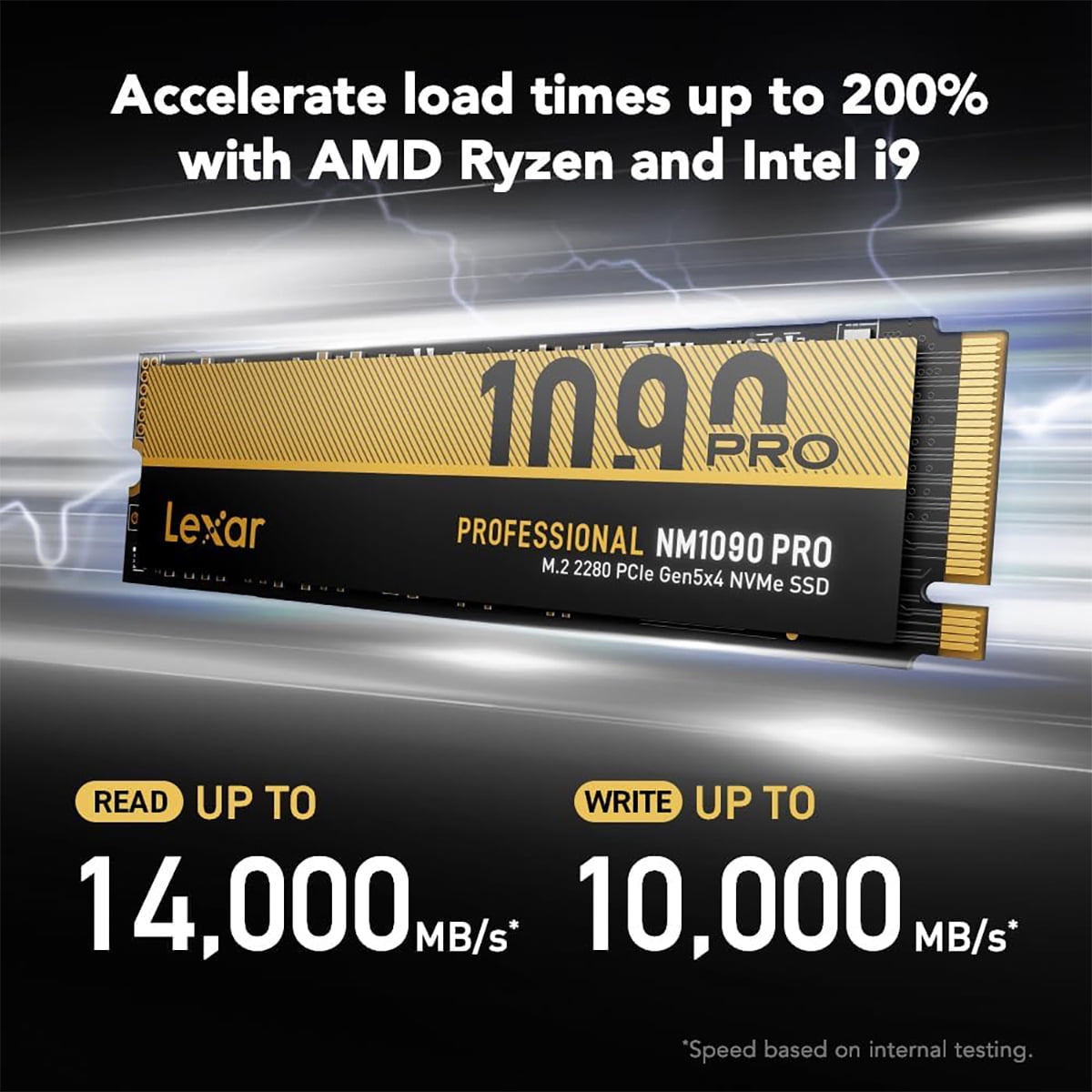 Lexar Professional NM1090 PRO 2TB PCIe Gen 5x4 NVMe M.2 Internal SSD