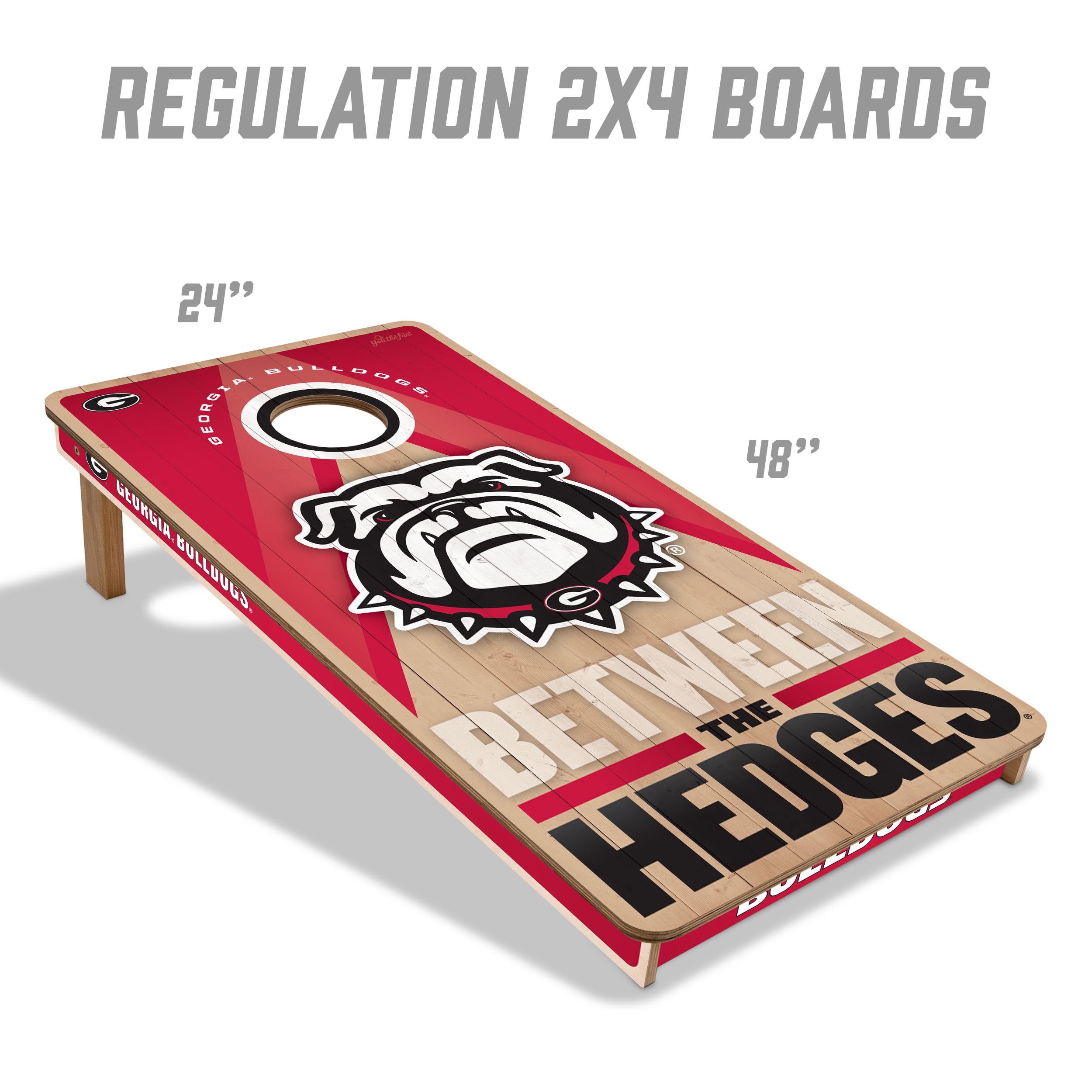 YouTheFan NCAA Georgia Bulldogs 2x4 Slogan Series Cornhole
