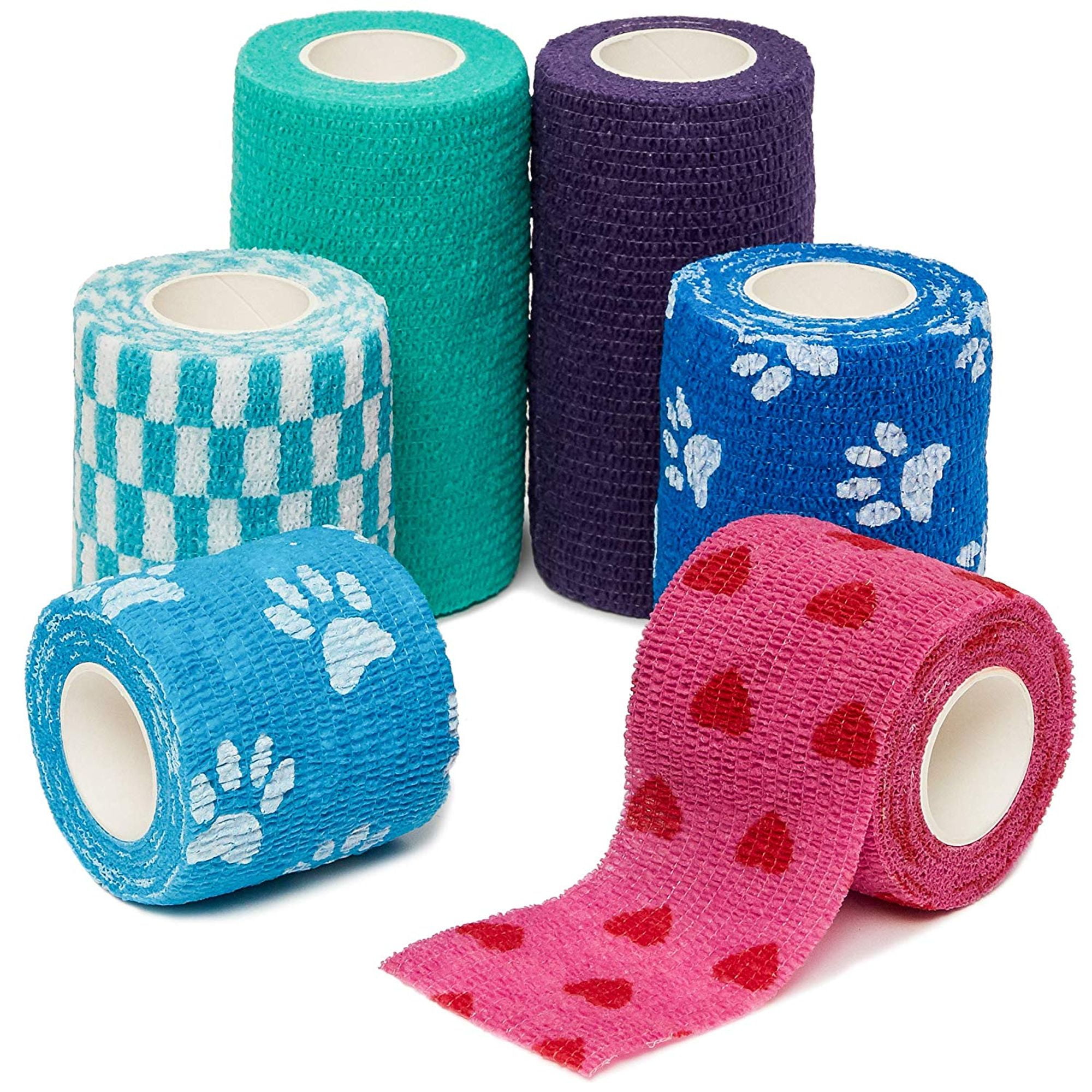 Juvale 16Pack Self Adherent Medical Vet Tape Wrap Cohesive Bandage for