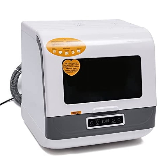 Countertop Dishwasher, 1200W Table Dish Washer 3 Washing Modes 75°C Hot Air Drying for RVs, Small Apartments, Dorms Cleaning Tablewares Bottle Bowl 17×15×17Inch