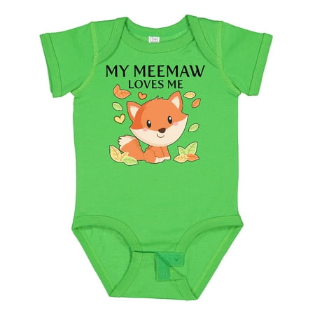 

Inktastic My Meemaw Loves Me- Little Fox Gift Baby Boy or Baby Girl Bodysuit