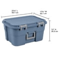 thumbnail image 3 of (2 pack) Sterilite 14 Gallon Footlocker Storage Bin, Heavy Duty Plastic Storage Trunk Container, Lockable with Handle, Blue, 3 of 9