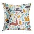 thumbnail image 1 of BSDHOME Autumn Ornate Pattern Rabbit Elk Squirrel Fruit and Fallen Leaves Pillow Case Pillow Cover 16x16 inch Throw Pillow Covers, 1 of 1