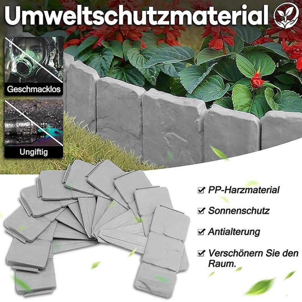 SDFGTstore 5/10/20Pcs Landscape Edging Border Garden Edging Border Plastic Stone Effect