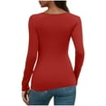 thumbnail image 3 of fatyb Women's Cutout Tops Casual Long Sleeve Slim Ribbed Knit Tees Womens Fashion Going out T Shirts, 3 of 7