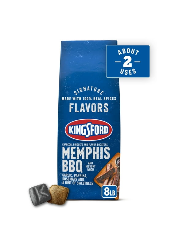 Kingsford Signature Flavors Memphis BBQ and Hickory Charcoal Briquettes, 8 lb