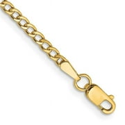 Primal Gold 10 Karat Yellow Gold 2.5mm Semi-Solid Curb Link Chain Anklet