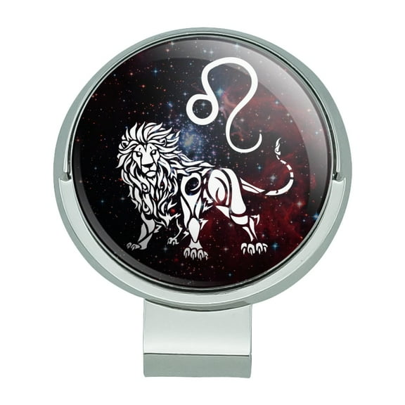 Leo Lion Zodiac Sign Horoscope in Space Golf Hat Clip With Magnetic Ball Marker