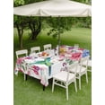 thumbnail image 4 of Outdoor Tablecloth with Umbrella Hole for Patio/Picnic/Party/Camping, Pink Spring Floral Waterproof Table Cloth Rectangle Table Cover Washable, Watercolor Birds Farmhouse Elegant (60"x 102"), 4 of 9