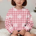 thumbnail image 6 of MKOSPLRT Christmas Sweatshirts for Girl Boy 1-15Y Crew Neck Long Sleeve Snowflake Plaid Pullover Warm Fleece Lined Sweatshirts, 6 of 8