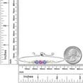 thumbnail image 3 of 925 Sterling Silver and 10K Yellow Gold Pink Created Sapphire Blue Tanzanite and Lab Grown Diamond Tennis Bracelet for Women (1.49 Cttw, Gemstone September Birthstone, Fully Adjustable up to 9 inch), 3 of 4