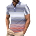 thumbnail image 2 of Blusa y camisa de manga corta con cuello vuelto para hombre, blusa de manga larga con solapa y botones estampados, blusa de poliéster para hombre, 2 of 5