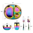 thumbnail image 3 of Ahimsa Stainless Steel Kids Dinnerware Set - 5 Piece Stainless Steel Toddler Plates and Bowls Set, Pediatrician Designed, Non Toxic Toddler Plate and Bowl, Kids Utensils, 3 of 8