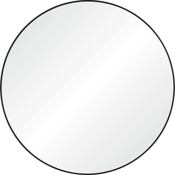 Signature Home Collection 40" Black and Clear Round Framed Wall Mirror