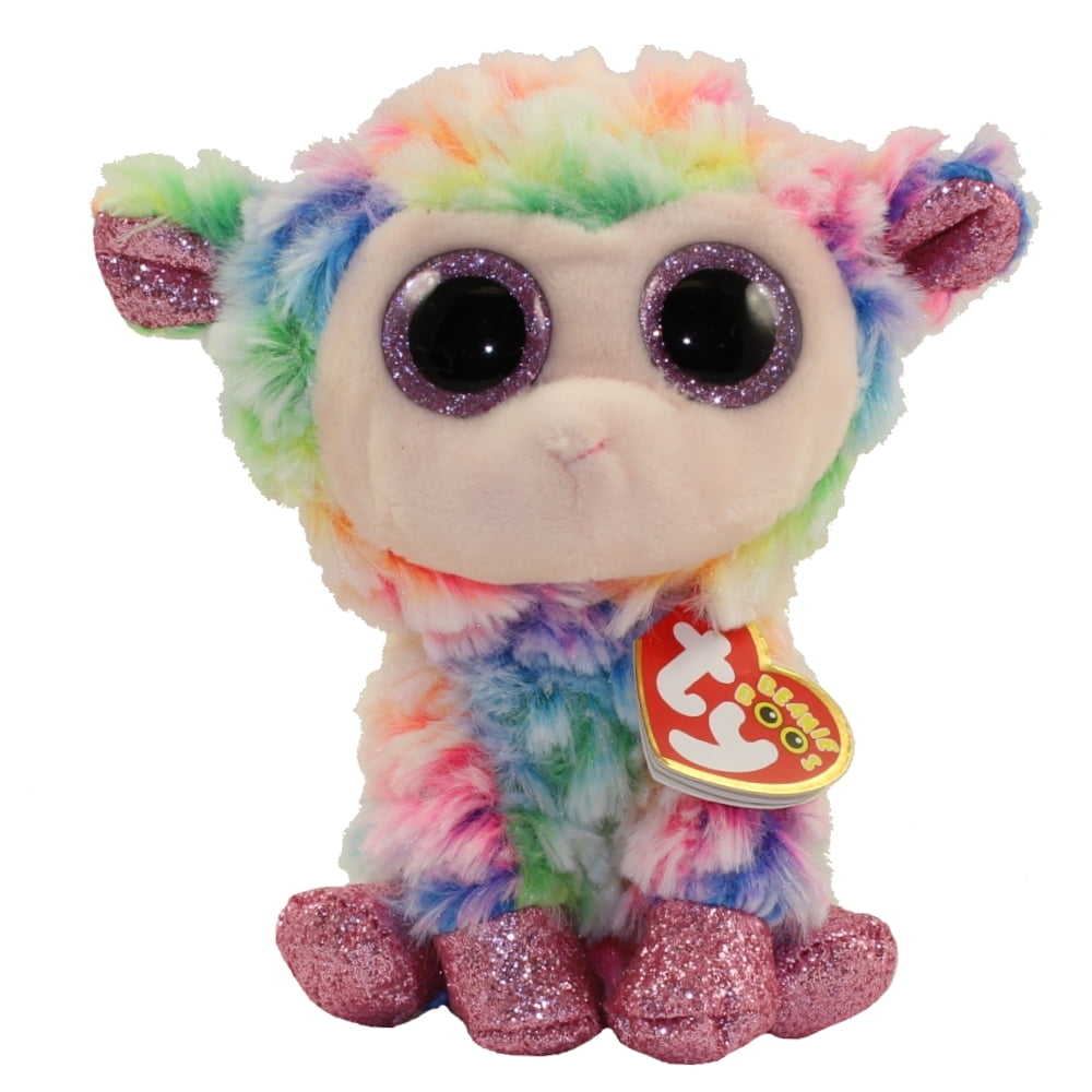 TY Beanie Boos - DAFFODIL the Rainbow Lamb (Glitter Eyes)(Regular Size - 6 inch)